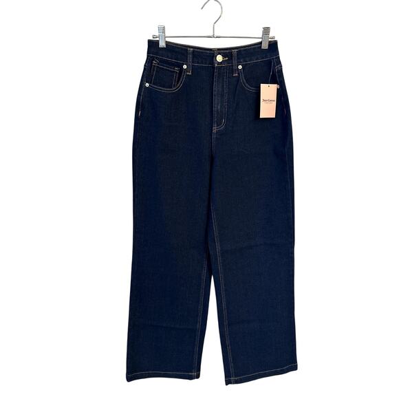 Juicy Couture Rhinestone “Juicy” Back Jeans NWT Size 7/28 Y2K Dark Wash Denim - Picture 2 of 4